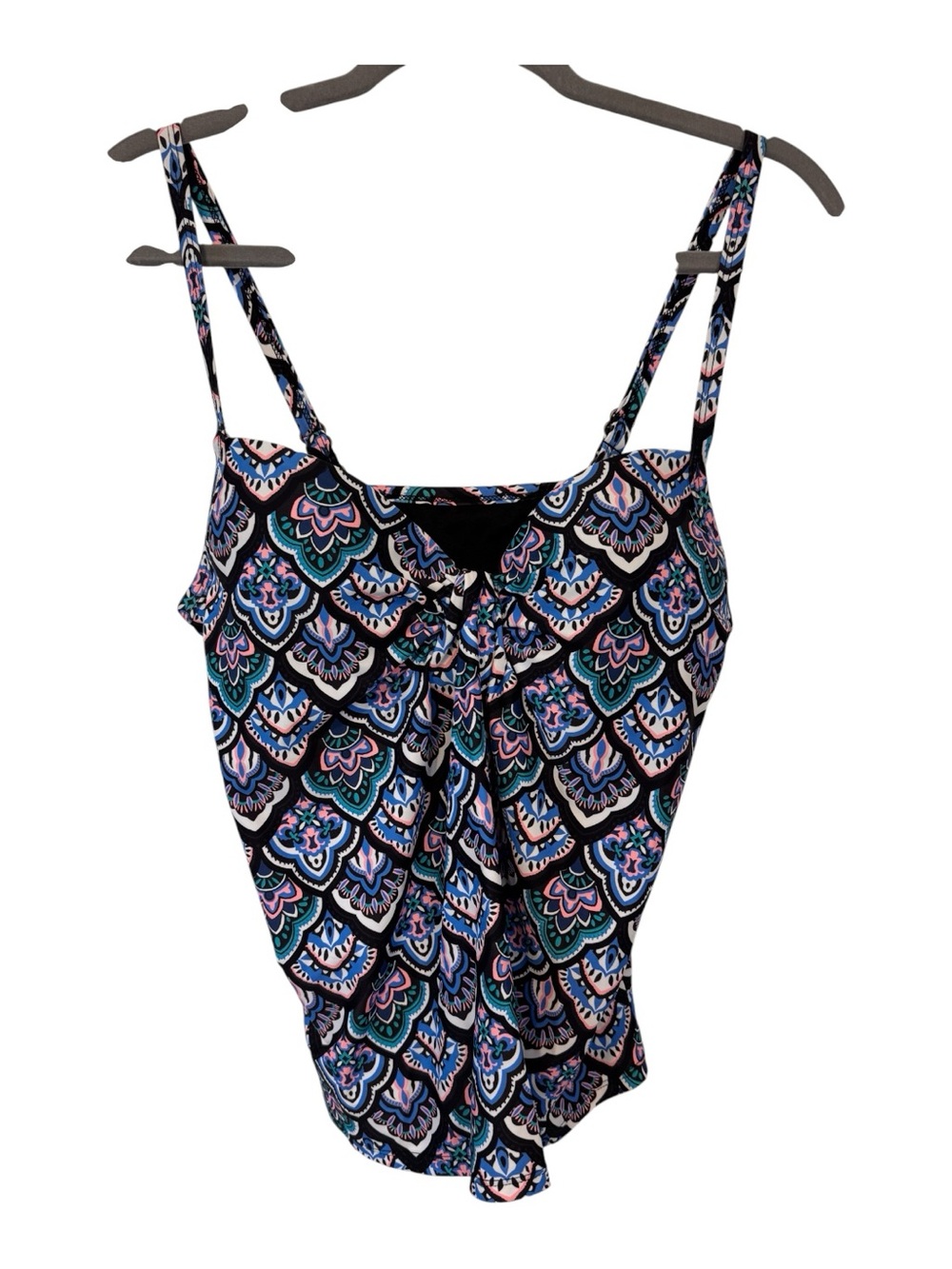 Island Escape Women’s Beach Spaghetti Strap Tankini Top Multi Color Size Small